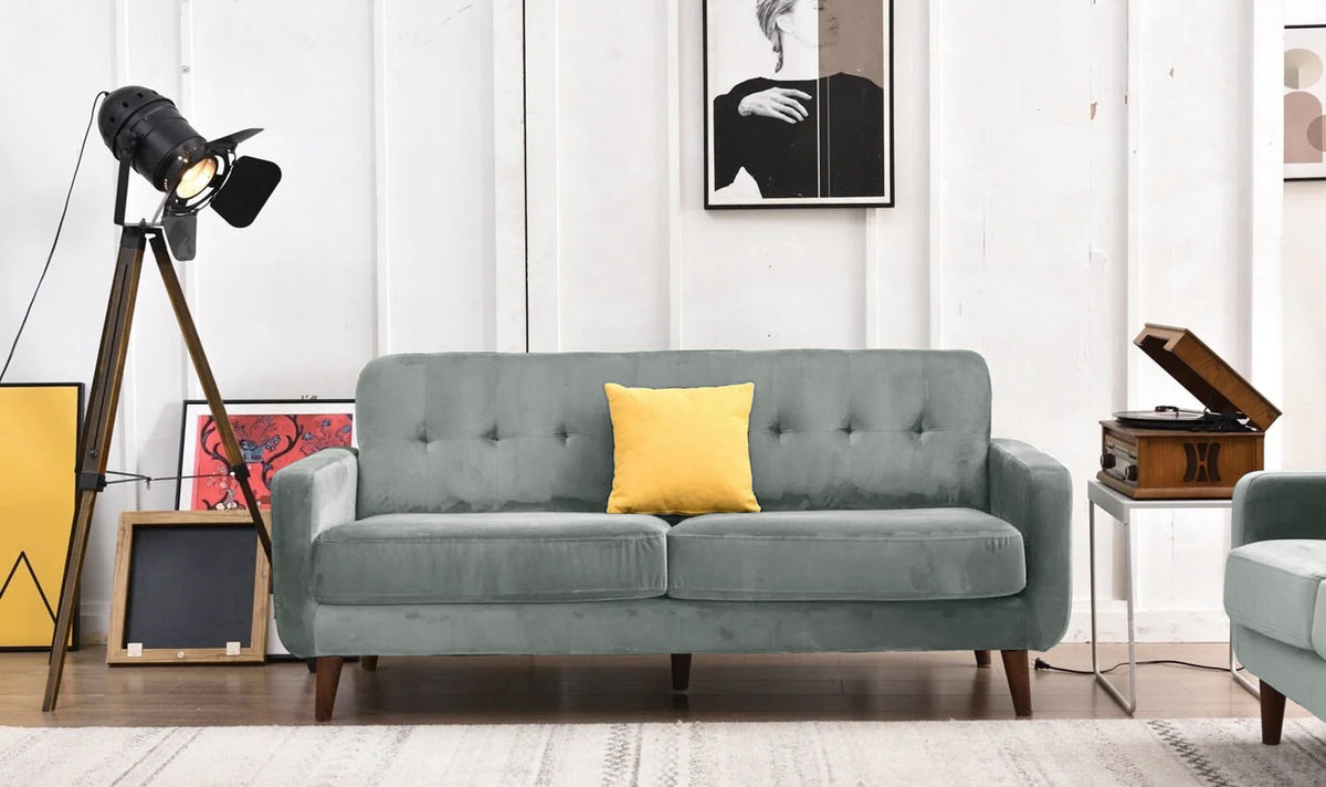 Dexter 3 Seater Sofa Settee | Grey Plush Velvet