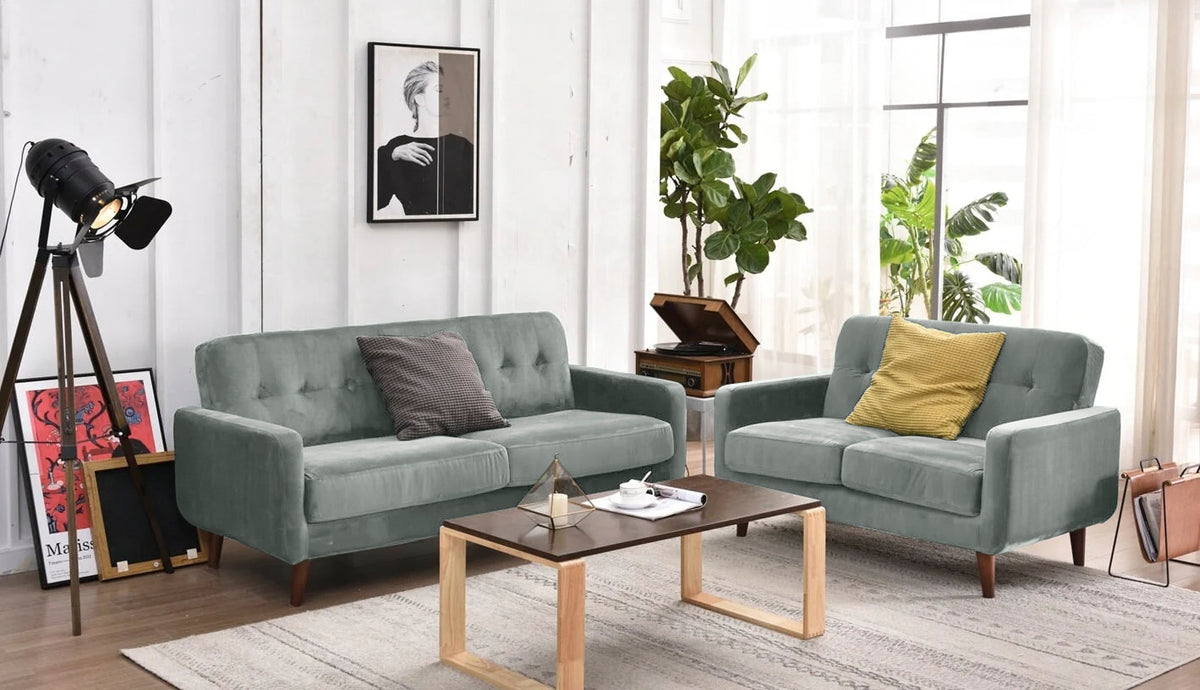 Dexter 3 Seater Sofa Settee | Grey Plush Velvet