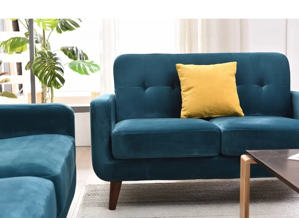 Dexter 2 Seater Sofa | Teal Blue Plush Velvet Sofas Casa Maria Designs 