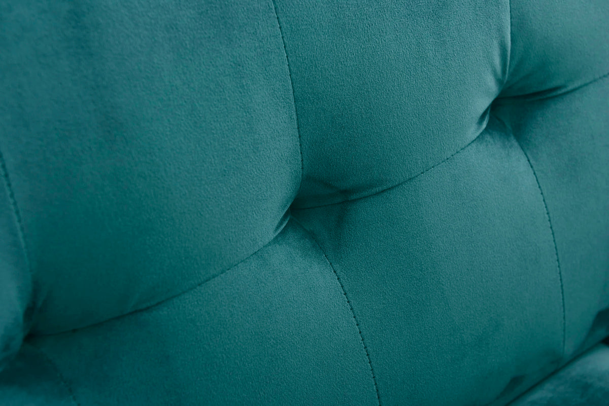 Dexter 3 Seater Sofa Settee | Green Plush Velvet