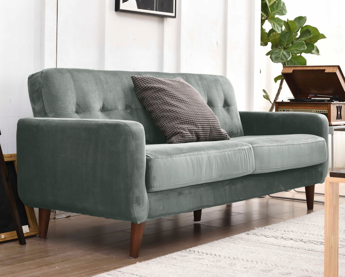 Dexter 3 Seater Sofa Settee | Grey Plush Velvet