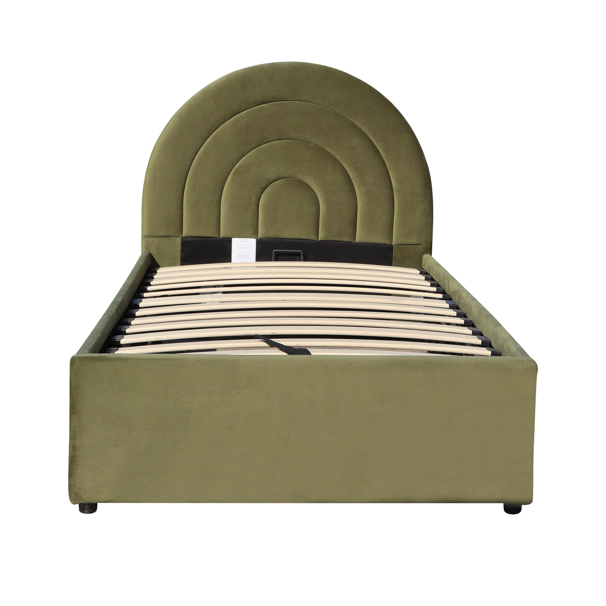 Emma Ottoman Storage Bed - Moss Green Plush Velvet - Size: 3ft Single