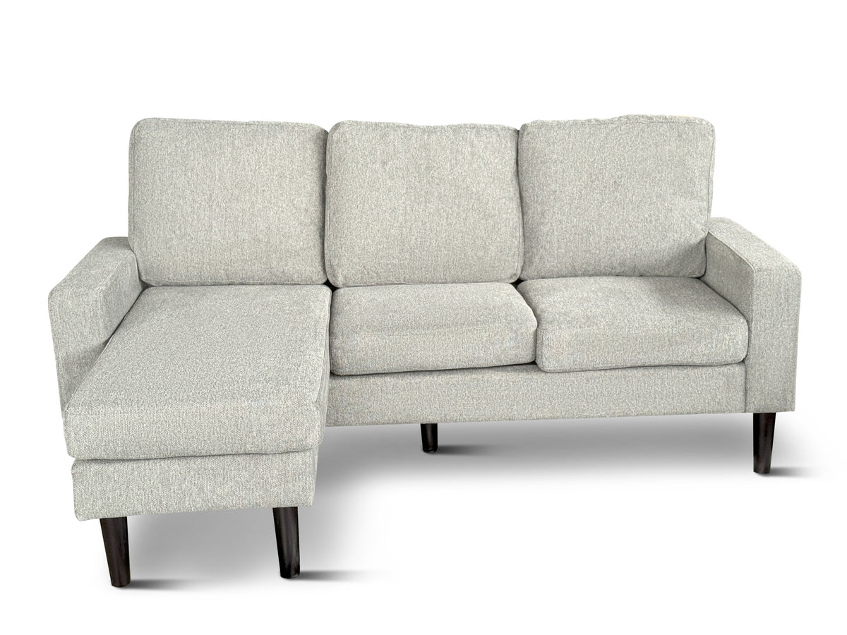 Chloe 3 Seater Sofa with Reversible Chaise in Grey Linen