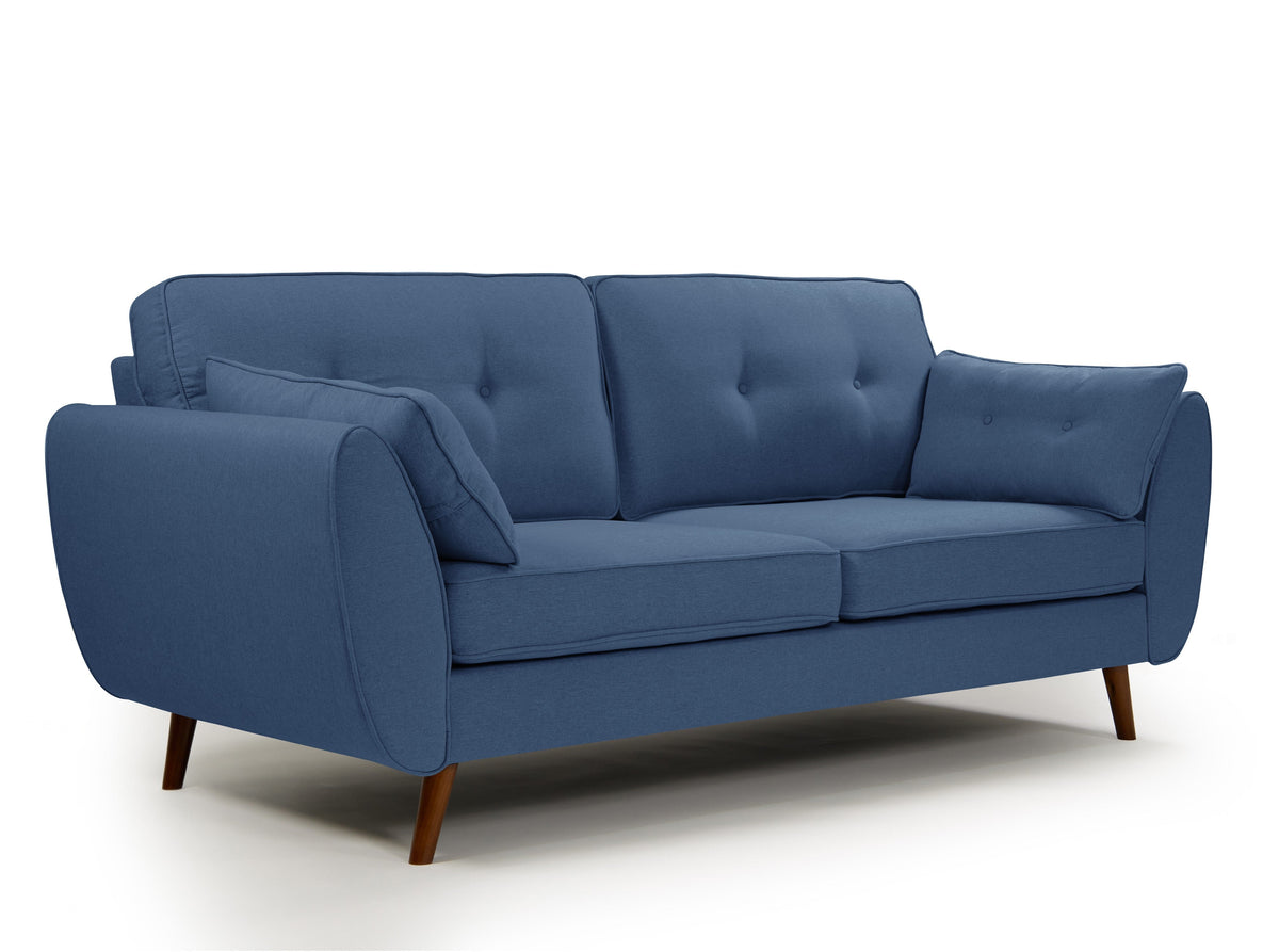 Zara 3 &amp; 2 Seater Sofa Set | Dark Blue Linen Sofas Casa Maria Designs 