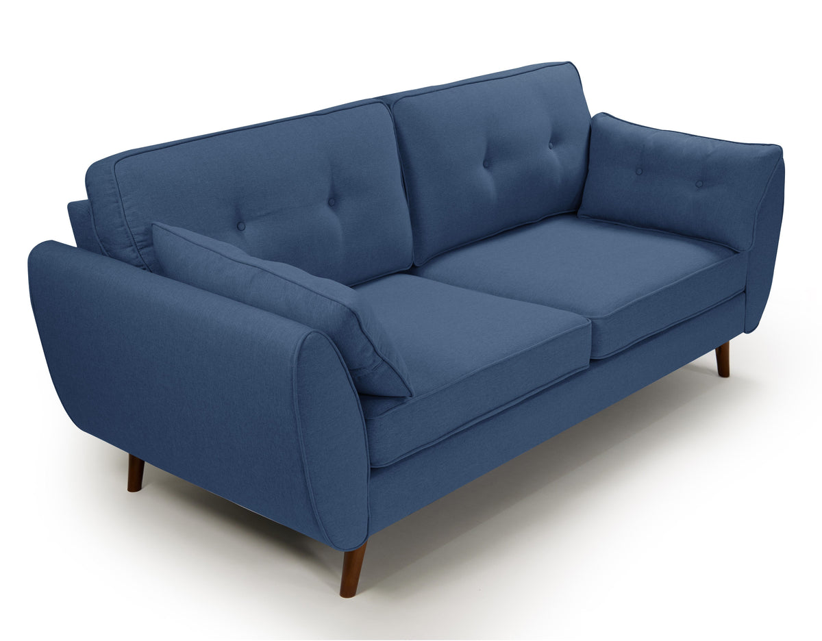 Zara 3 &amp; 2 Seater Sofa Set | Dark Blue Linen Sofas Casa Maria Designs 