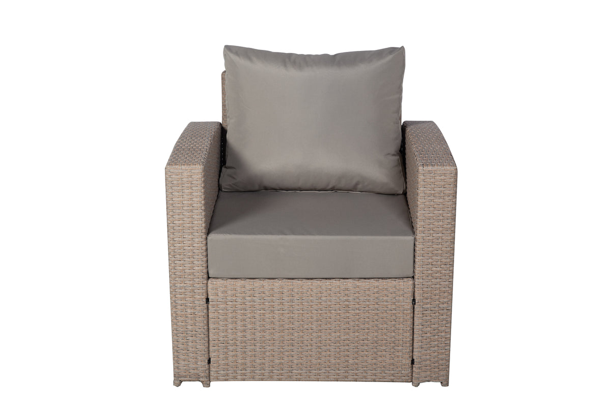 Zante Right Hand Rattan Corner Sofa Set with Adjustable Rising Table