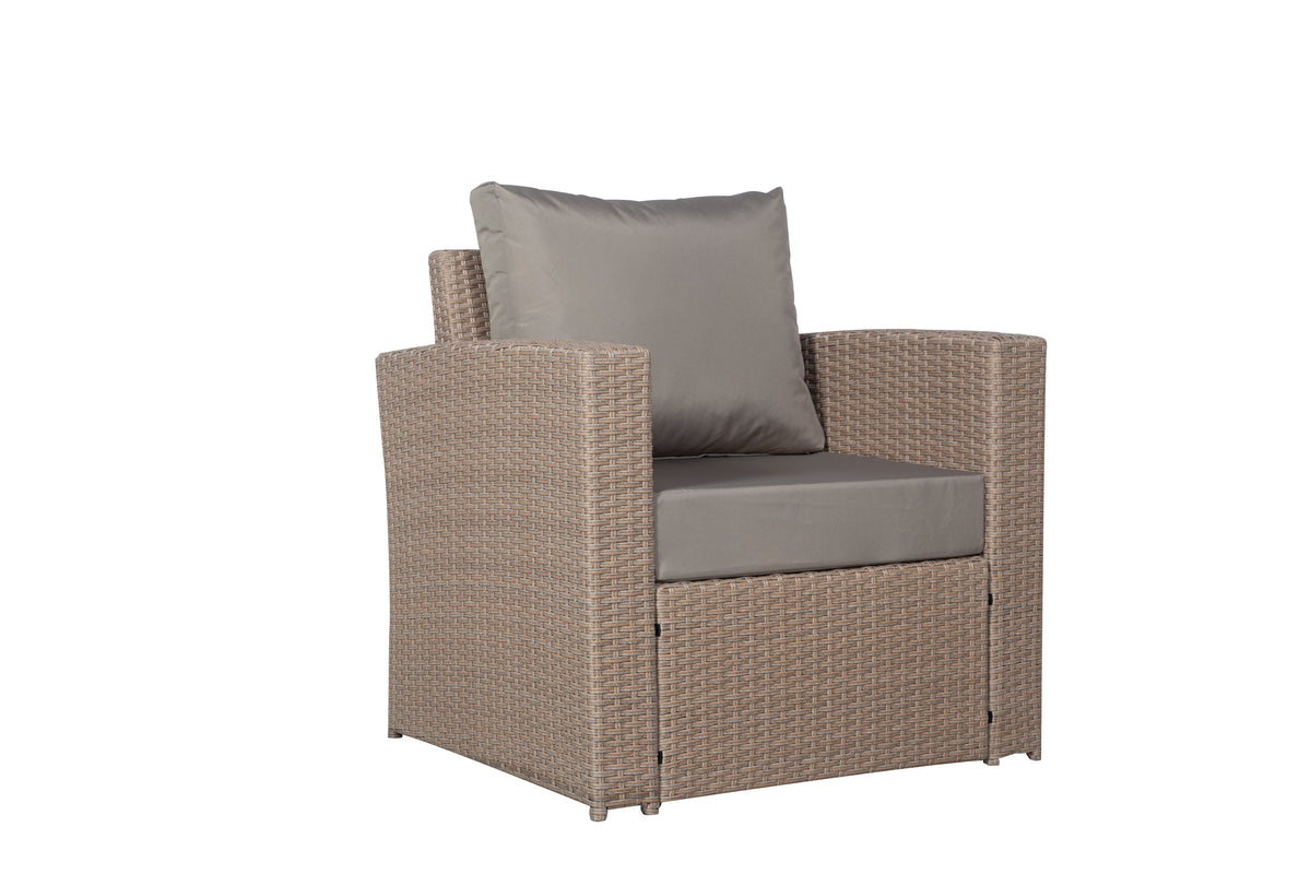 Zante Right Hand Rattan Corner Sofa Set with Adjustable Rising Table