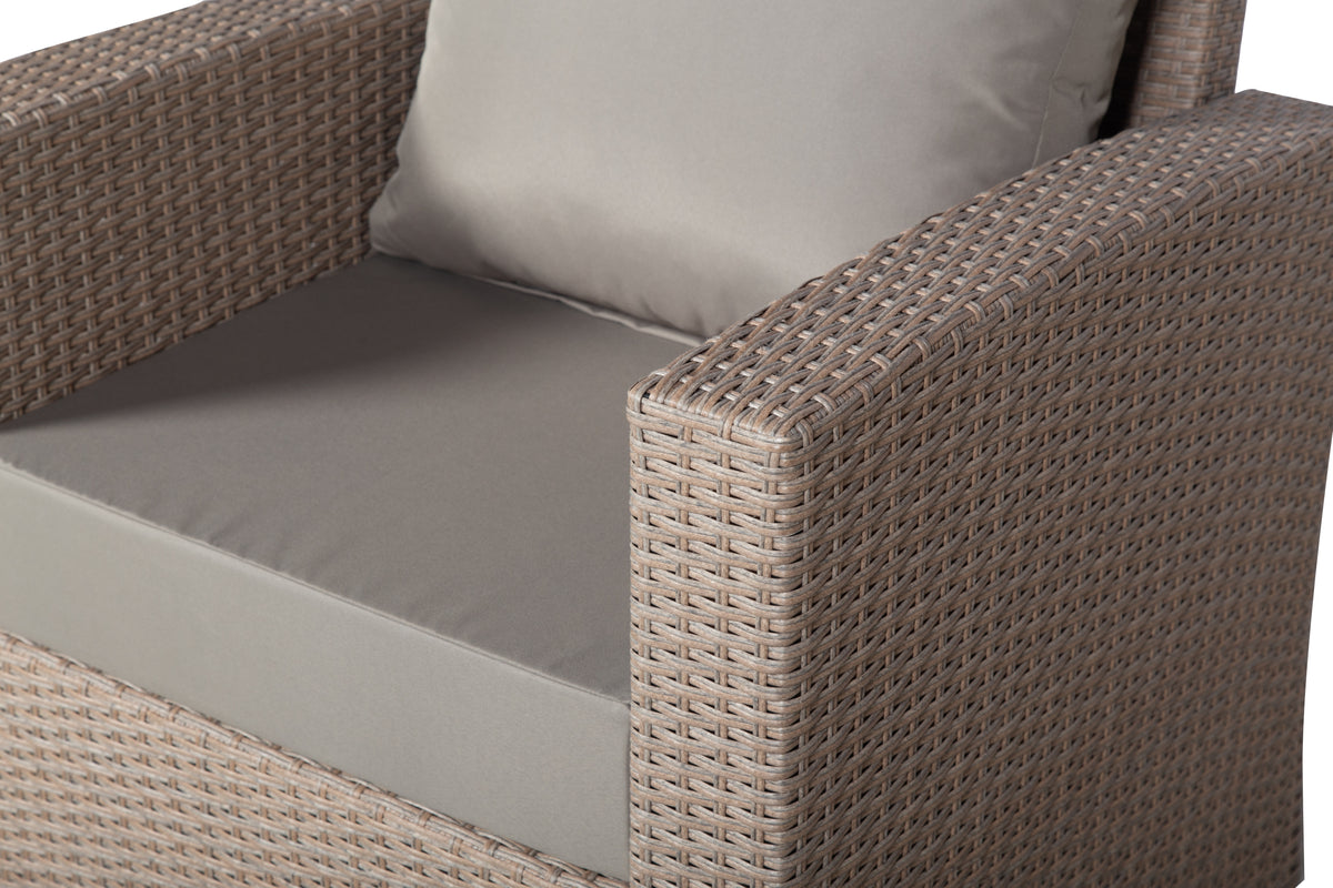 Zante Right Hand Rattan Corner Sofa Set with Adjustable Rising Table