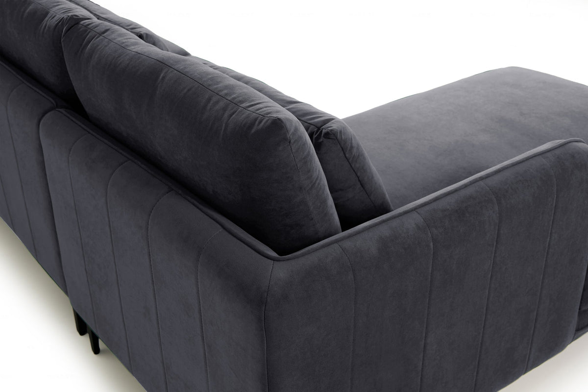 Leon Left Hand Chaise Corner Sofa | Grey Plush Velvet Sofas Casa Maria Designs 