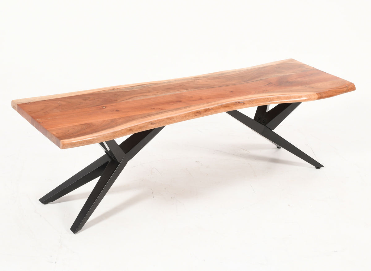 Live Edge Acacia Wood Dining Bench | Airloft Legs - 160 cms