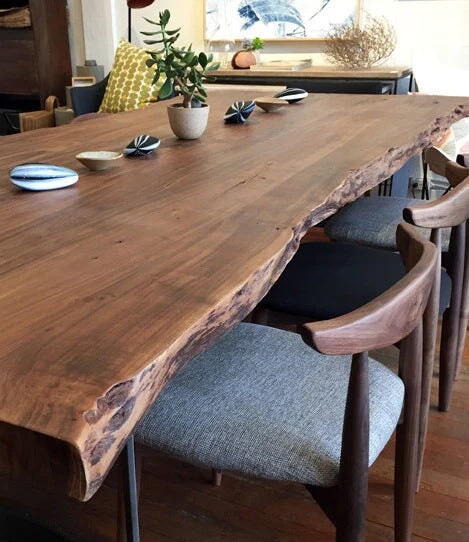 Live Edge Solid Acacia Wood Dining Table | Airloft Legs - 180cms Casa Maria Designs 