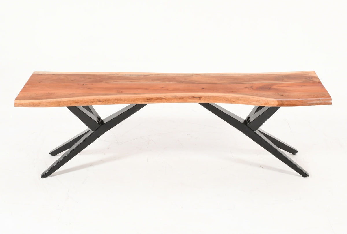 Live Edge Acacia Wood Dining Bench | Airloft Legs - 160 cms
