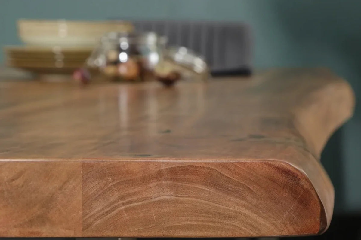 Live Edge Acacia Wood Dining Bench | Airloft Legs - 160 cms
