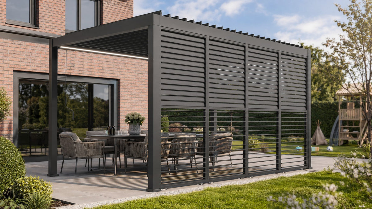 4M Louvre Side Wall – 4 Panel Set | MotaShade™ 3x4M & LuxShade™ 4x4M Compatible