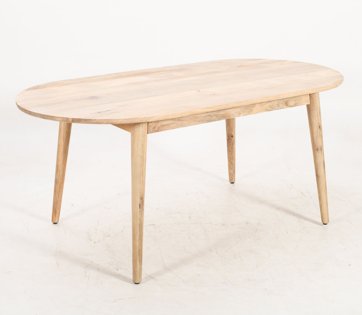 Malmo Solid Mango Wood Curved Dining Table - 180 x 90 x 76cms