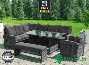 Miami Rattan Garden Furniture Set Left Hand Corner Sofa Mixed