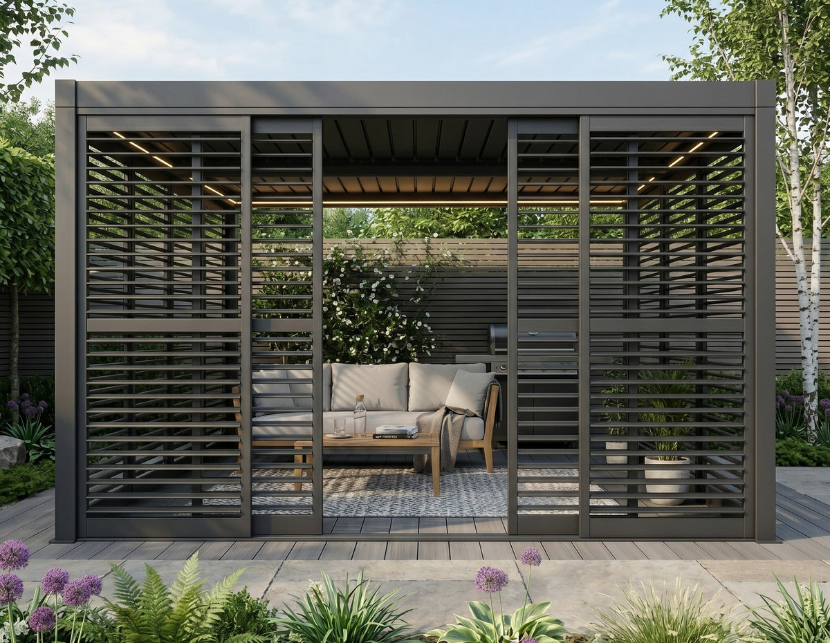 4m Louvre Sliding Door System | LuxShade™ 4x4 & MotaShade™ 3x4 Compatible