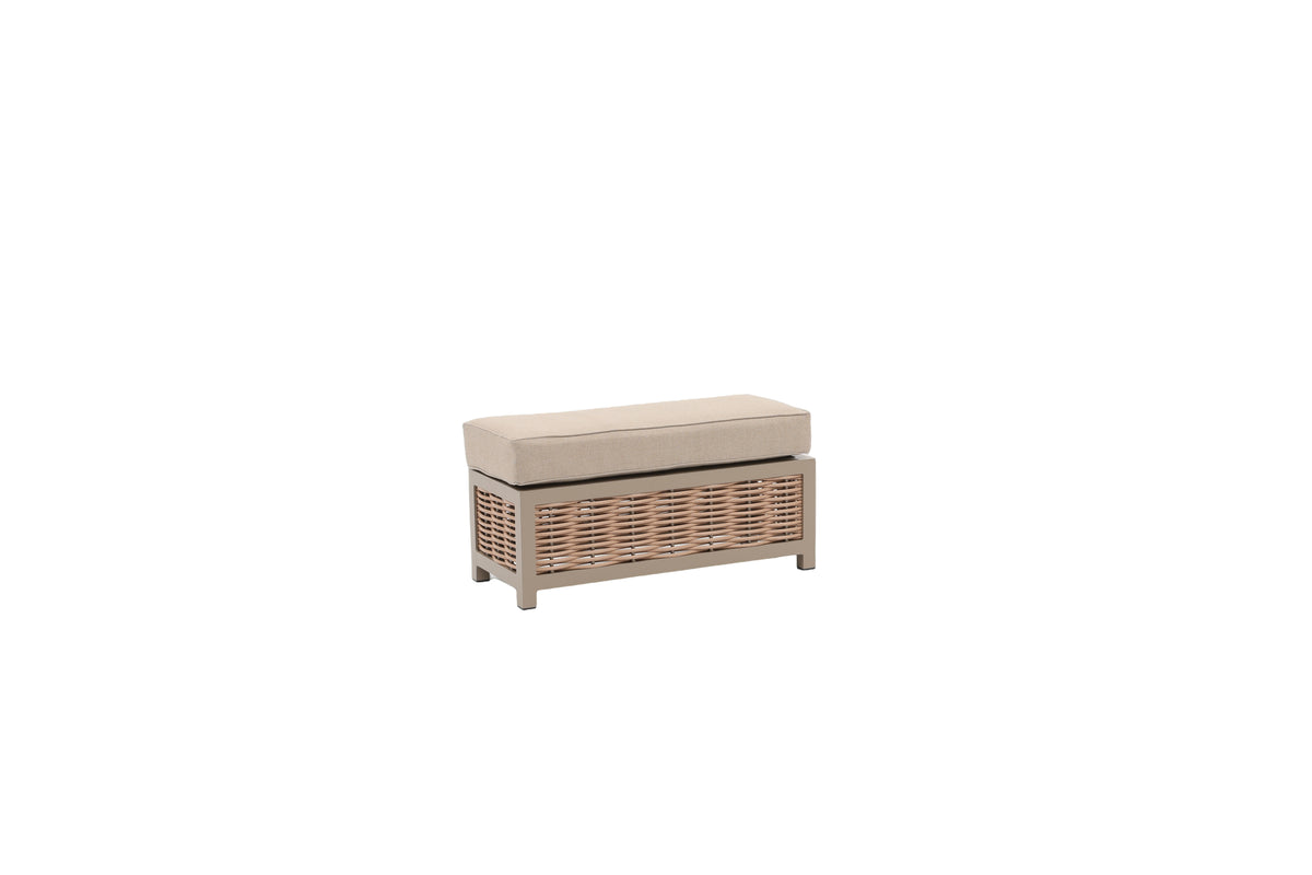 Porto Aluminium Corner Sofa, Chair, Bench with Ceramic Fire Pit Table Taupe / Beige