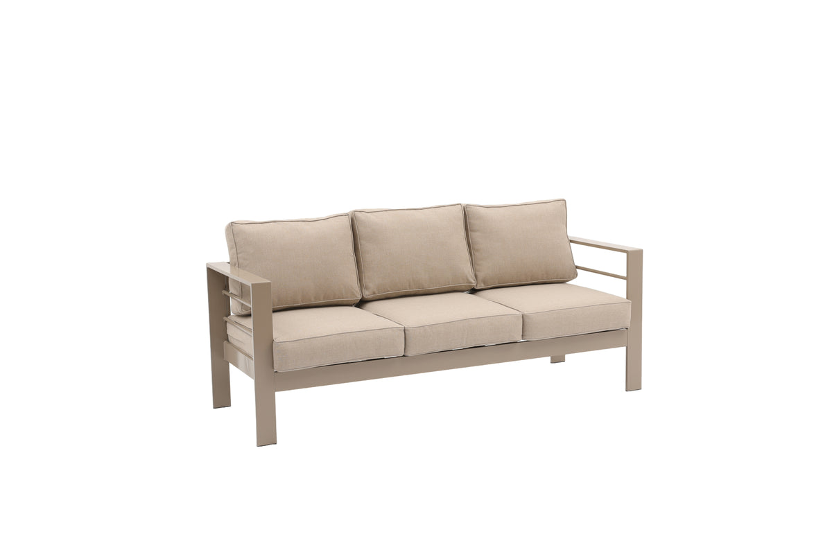 Aluminium 4-Piece Garden Furniture Set (3+2+1) – Taupe Beige