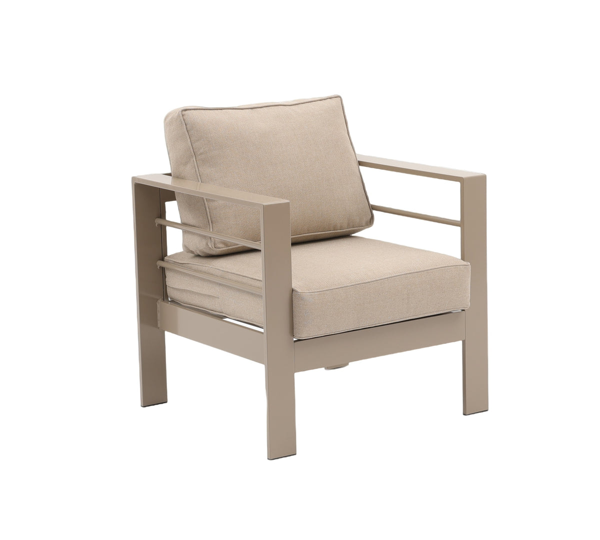 Aluminium Right Hand Corner Garden Sofa & Dining Set with Bench – Taupe / Natural