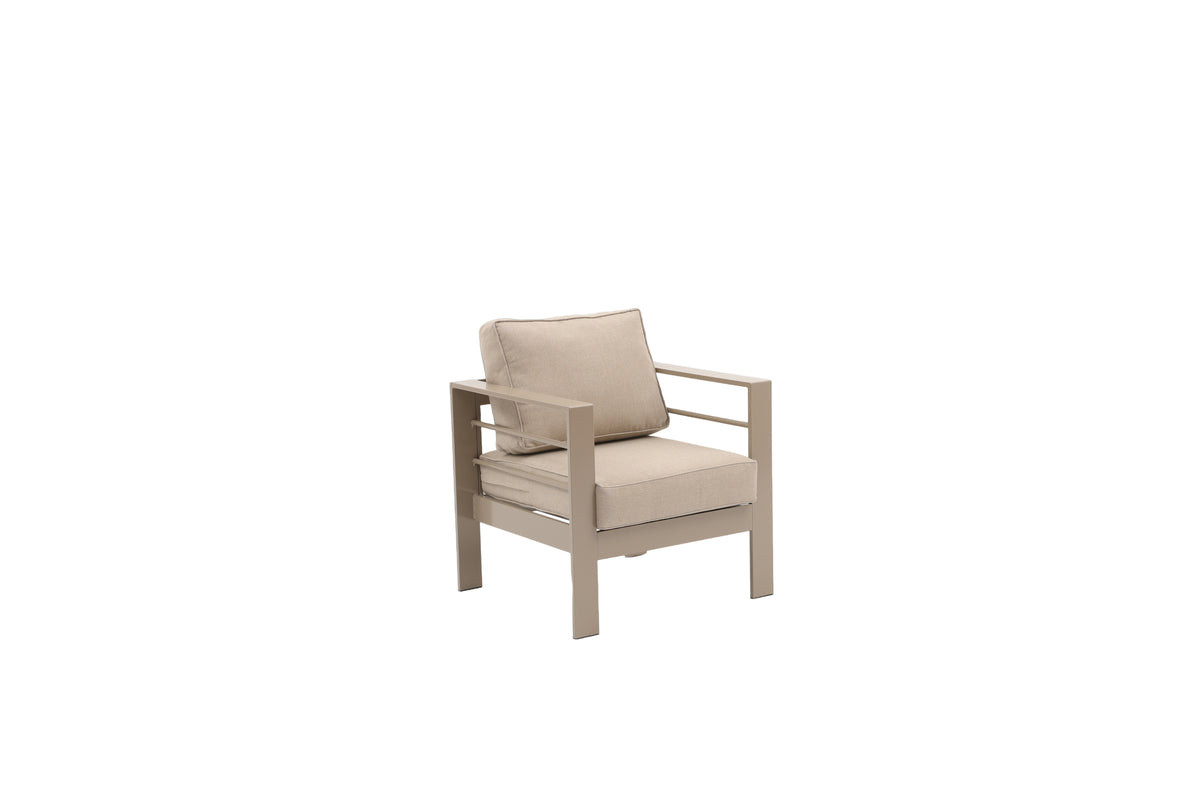 Aluminium 4-Piece Garden Furniture Set (3+2+1) – Taupe Beige