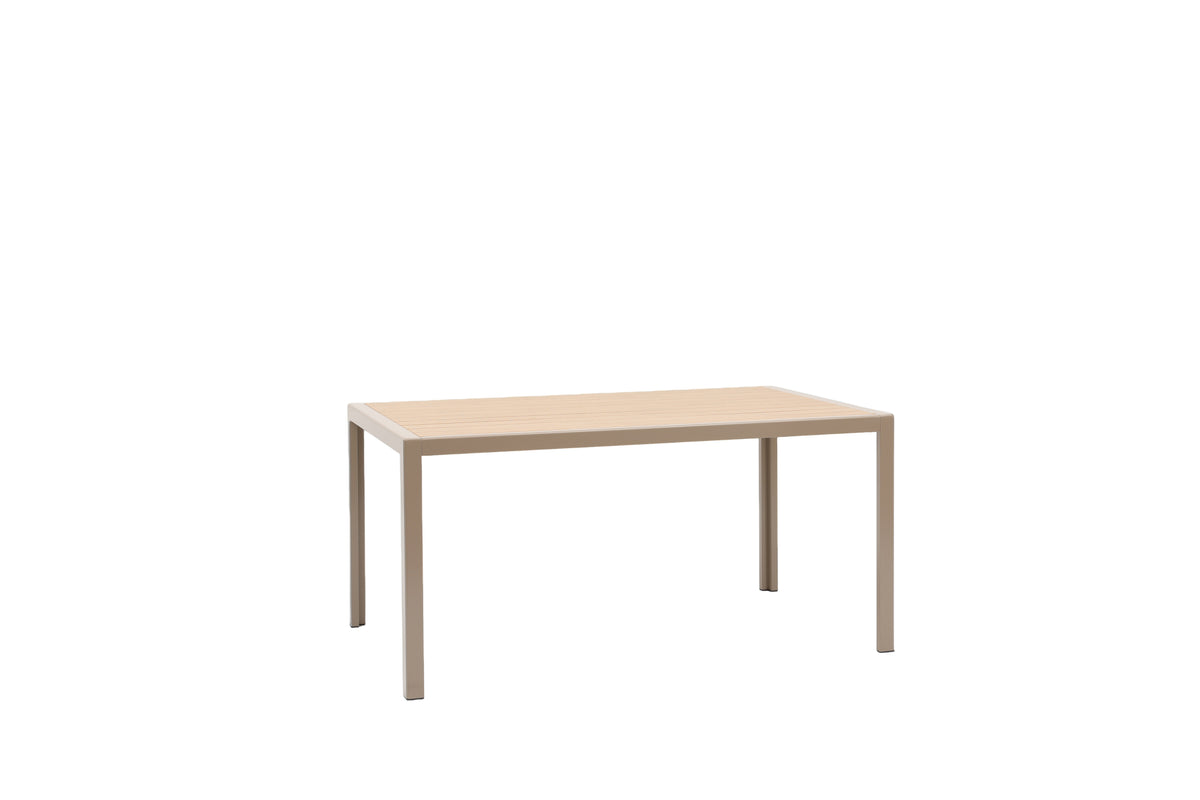 Modern Aluminium 6-Seater Garden Dining Set – Taupe / Beige
