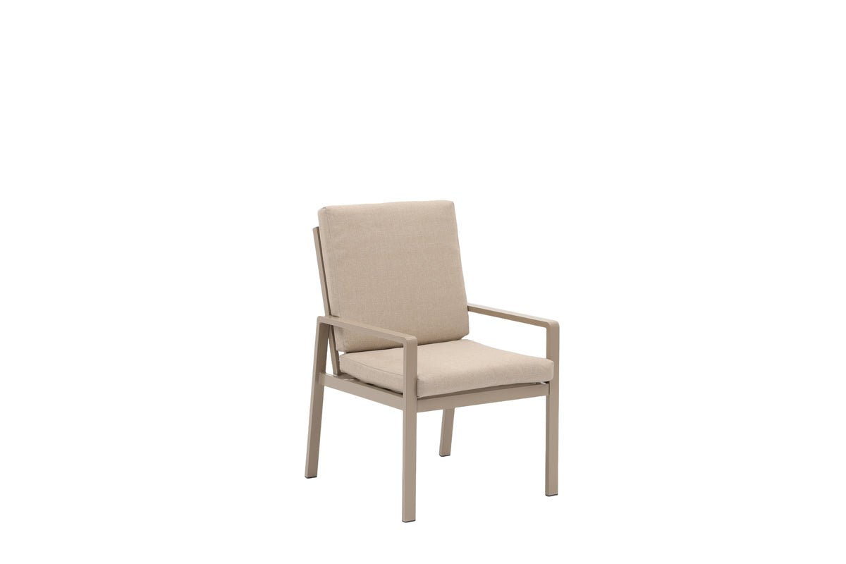 Modern Aluminium 6-Seater Garden Dining Set – Taupe / Beige