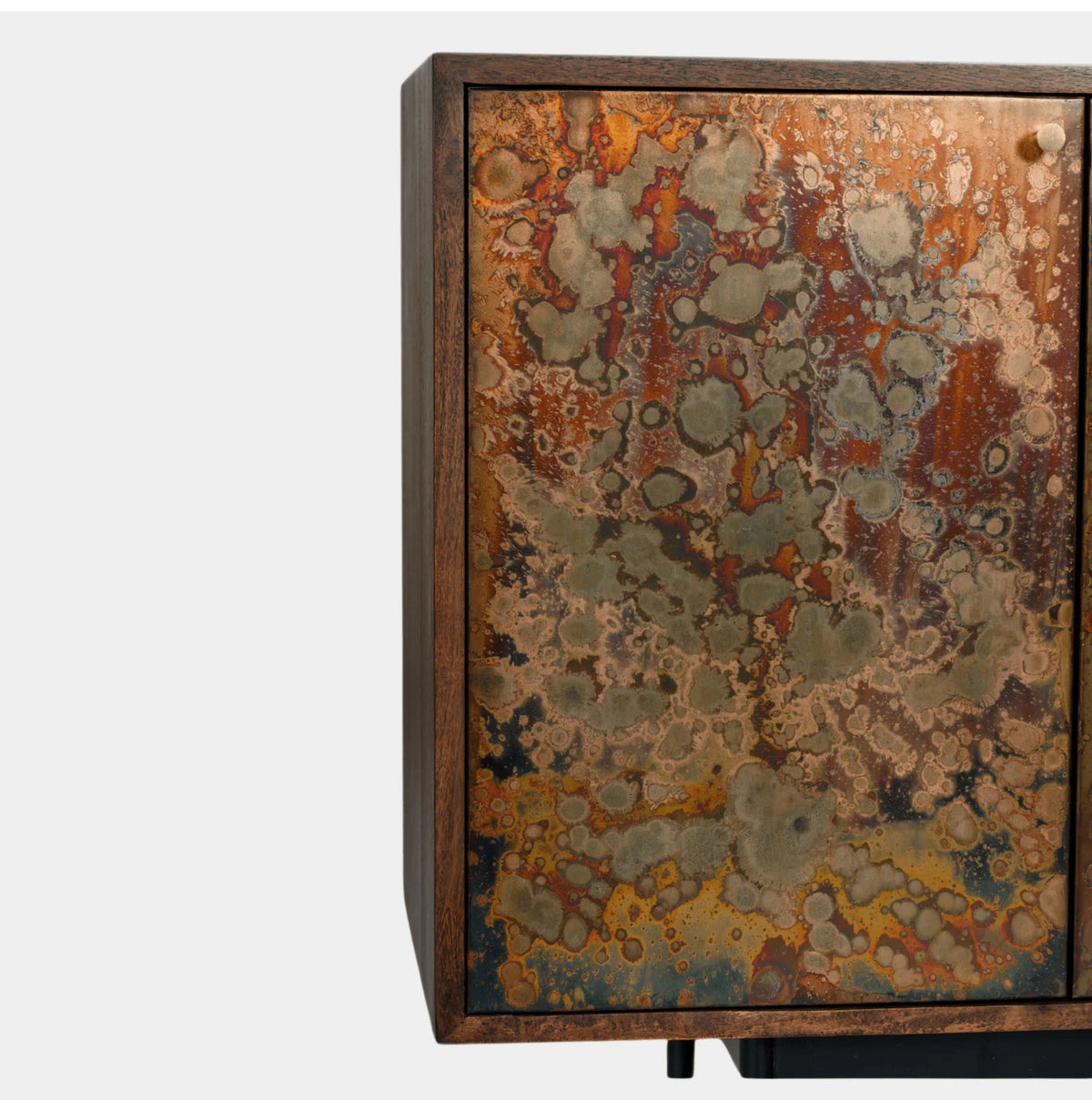 Handcrafted Reactive Patina Metal 4-Door Mango Wood Sideboard (180 cm)