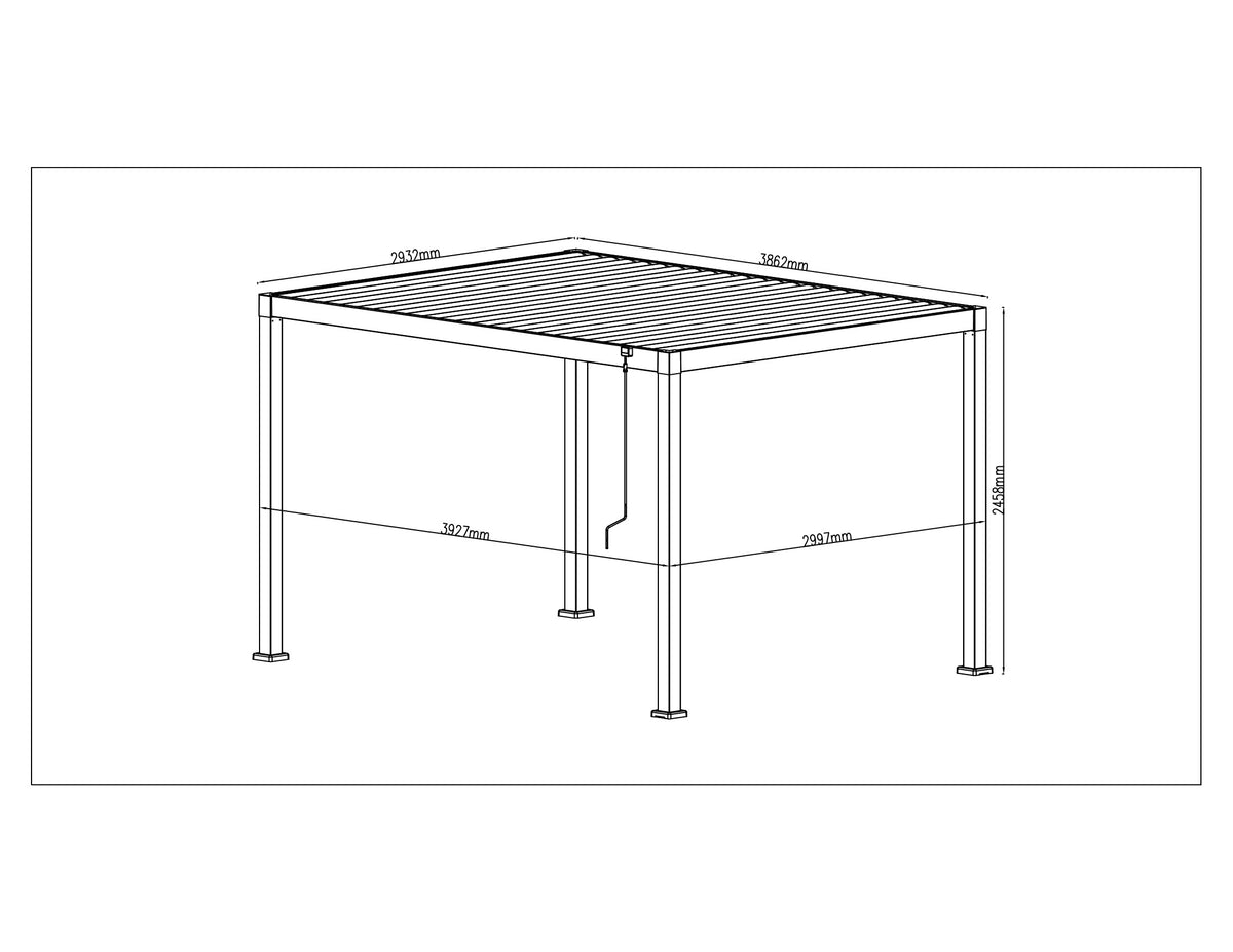 100% Aluminium LED Pergola with Double-Layered  Louvred Roof + Windscreen 3 x 4m Grey