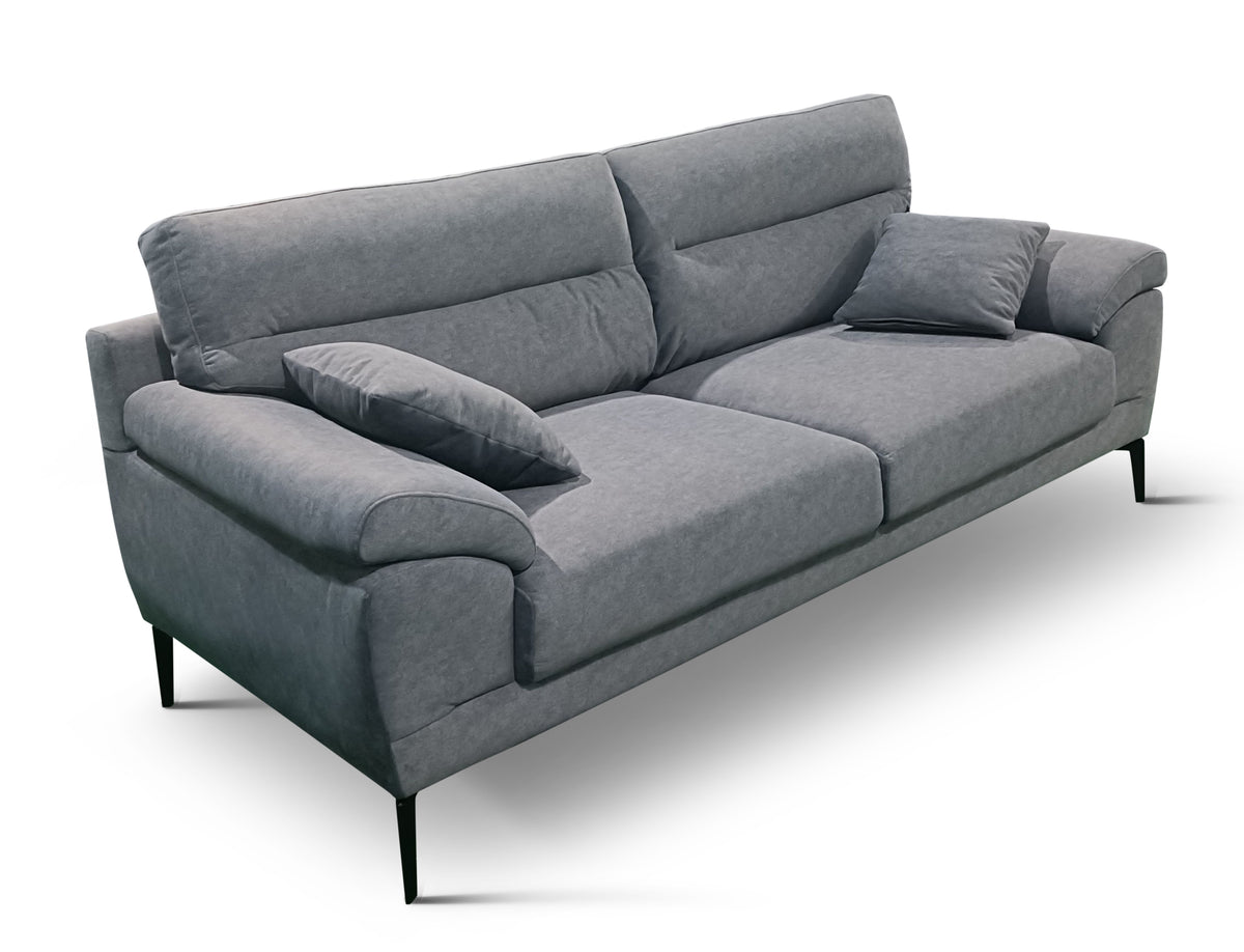 Jude 3 Seater Sofa | Light Grey Plush Velvet