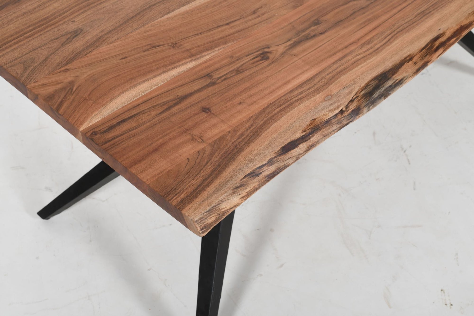 Live Edge Solid Acacia Wood Dining Table | Airloft Legs - 180cms Casa Maria Designs 