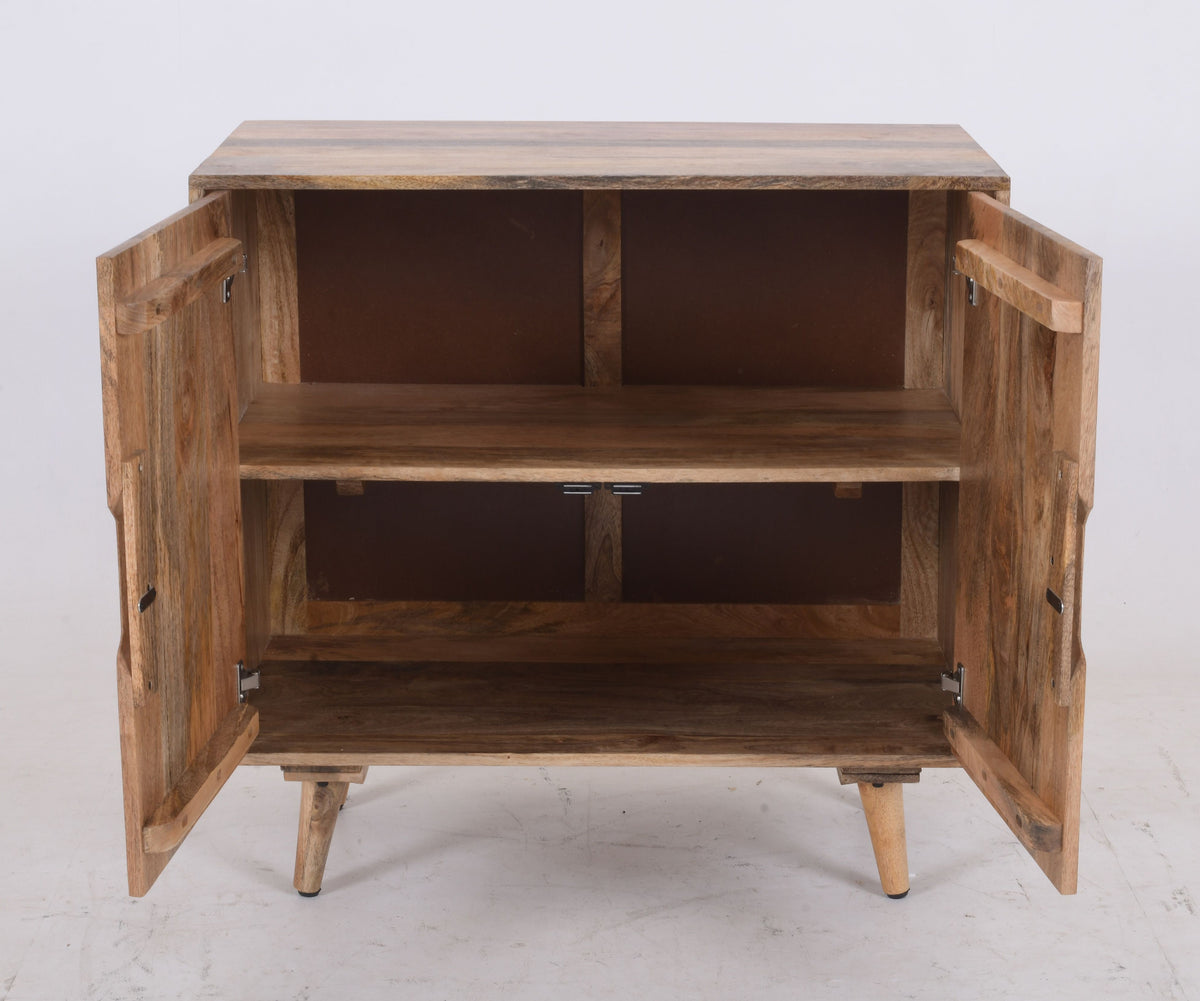 Mango 2-Door Cabinet – 85×45×83cm | Handcrafted Solid Wood Storage Unit