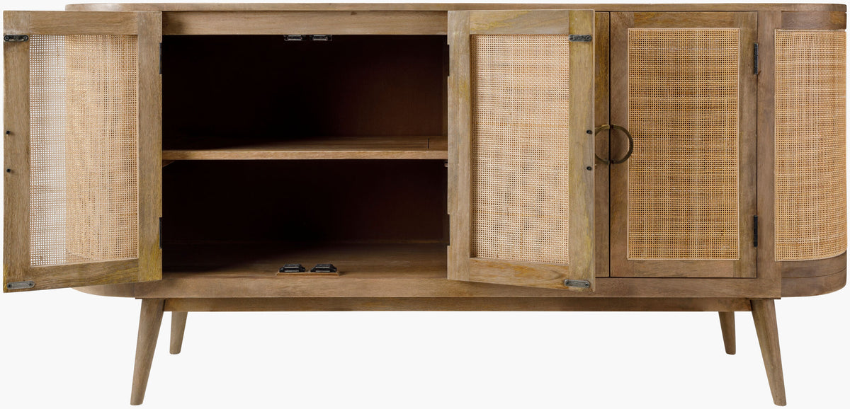 Bohemia Mango Wood & Rattan Sideboard | 4 Rattan Doors | Natural | 172 cm