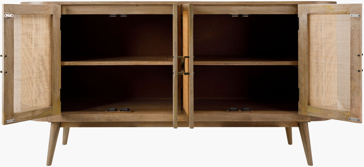 Bohemia Mango Wood & Rattan Sideboard | 4 Rattan Doors | Natural | 172 cm