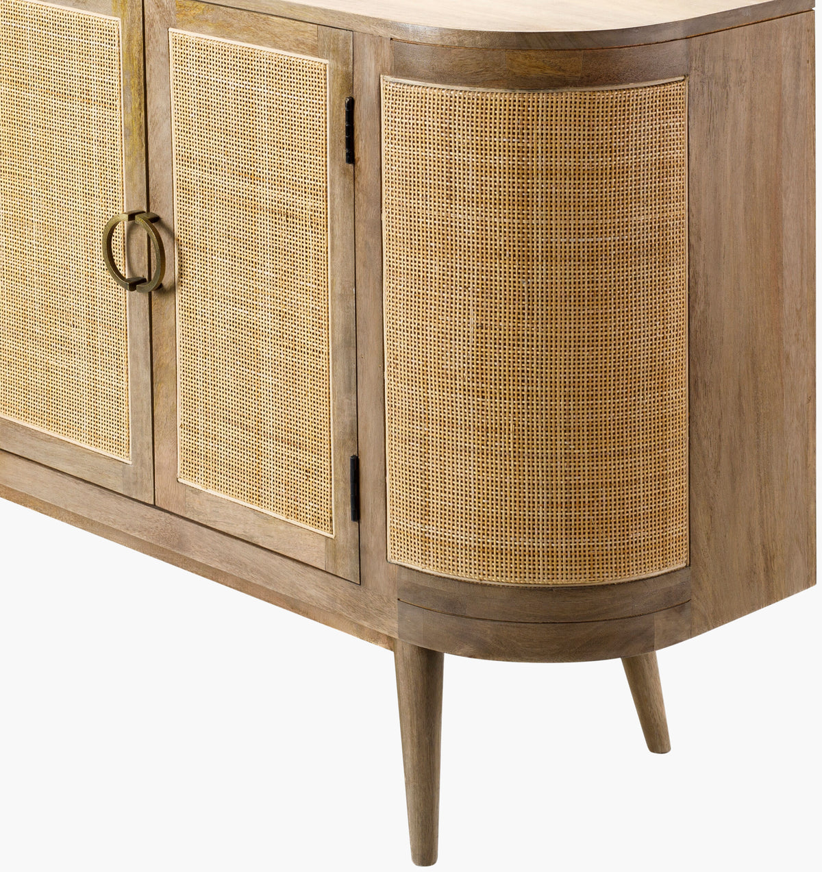 Bohemia Mango Wood & Rattan Sideboard | 4 Rattan Doors | Natural | 172 cm