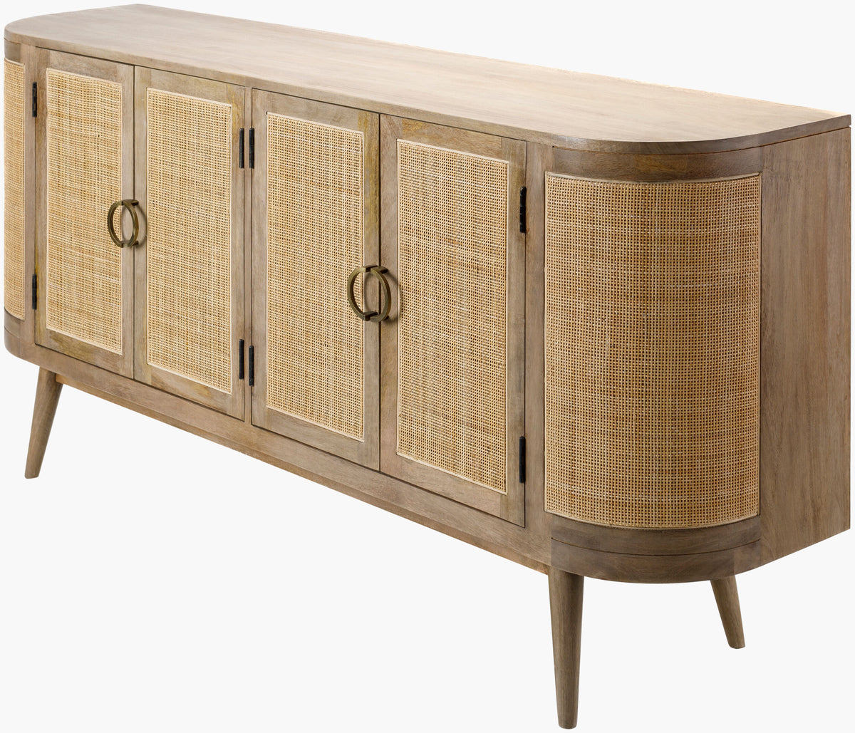 Bohemia Mango Wood & Rattan Sideboard | 4 Rattan Doors | Natural | 172 cm