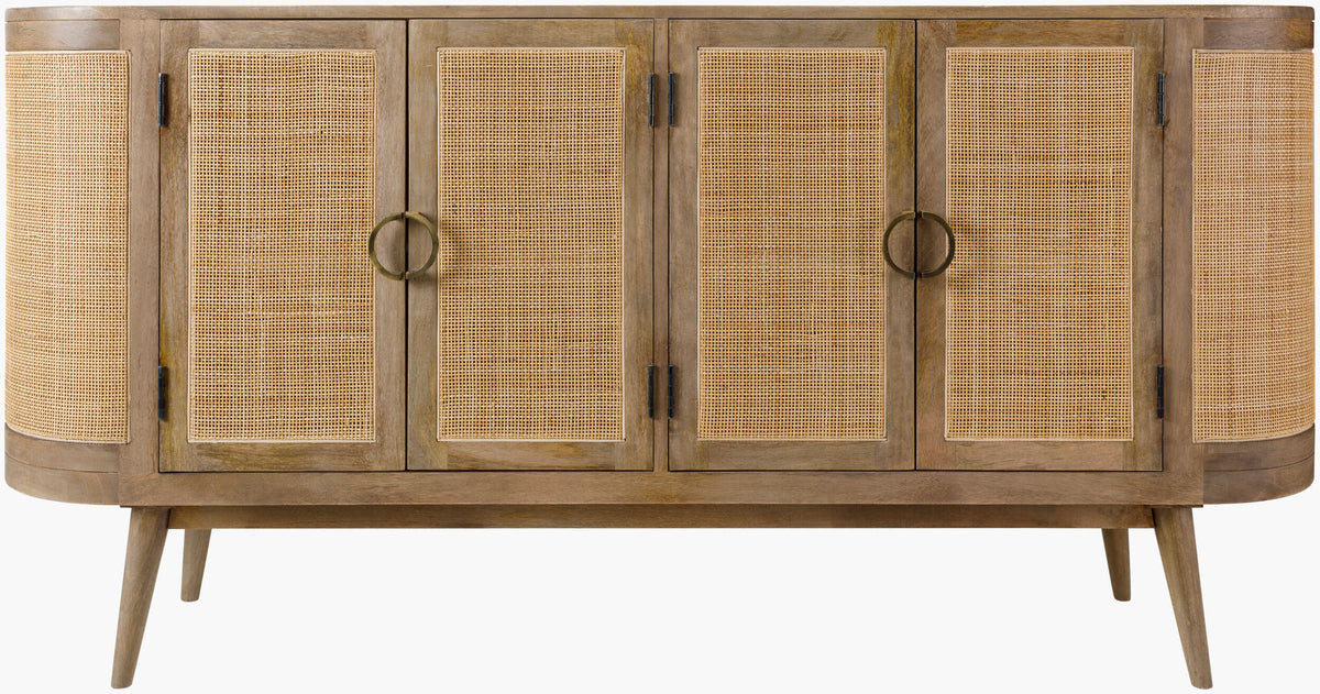 Bohemia Mango Wood & Rattan Sideboard | 4 Rattan Doors | Natural | 172 cm