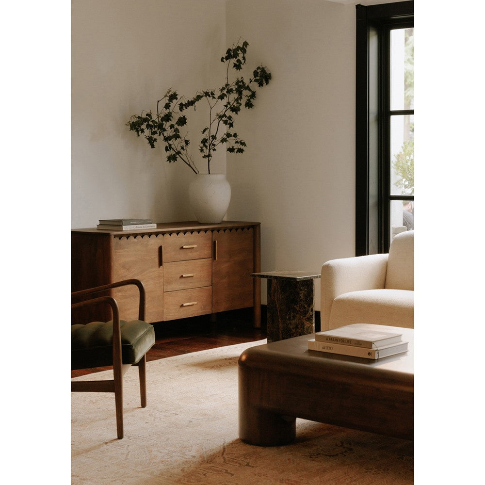 Savoy Solid Mango Wood Scalloped Sideboard – 2 Door, 3 Drawer (145 cm)