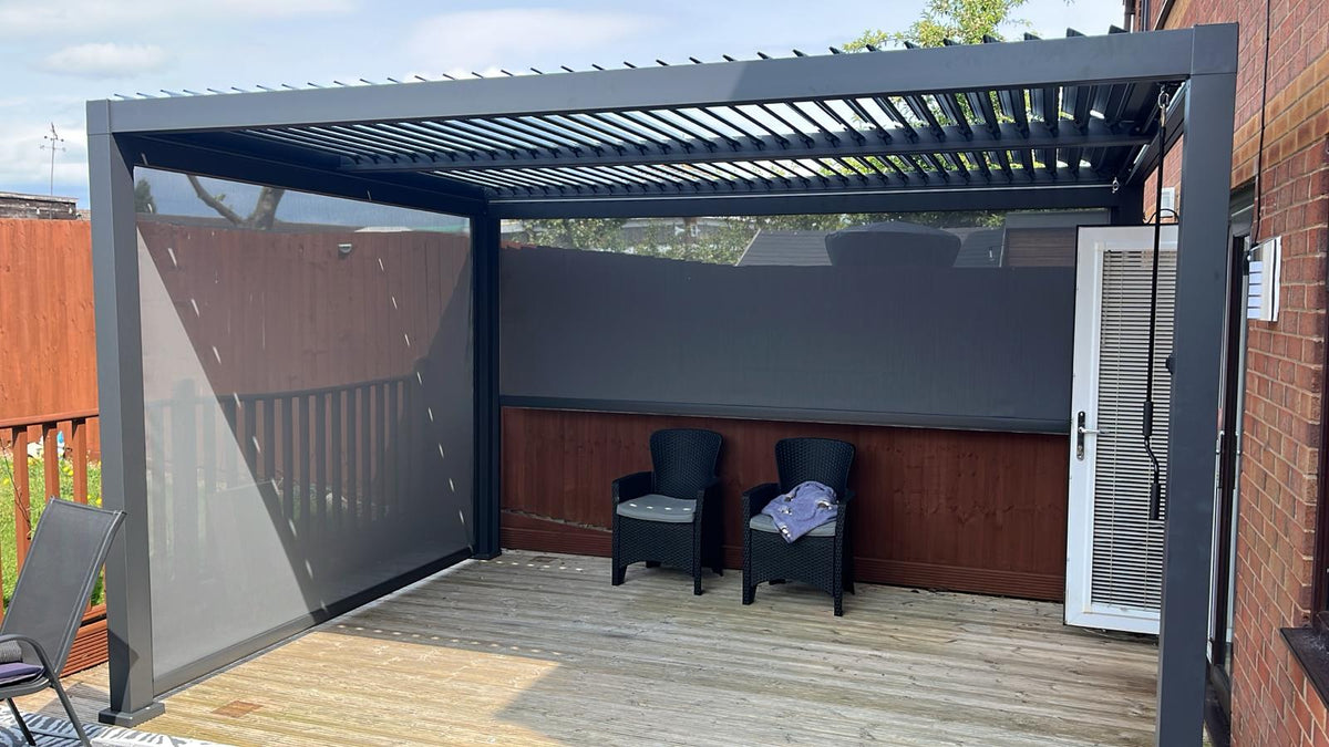 4M Retractable Pergola Side Blind | Pull Down Privacy Windscreen for SplitZone™ Pergola