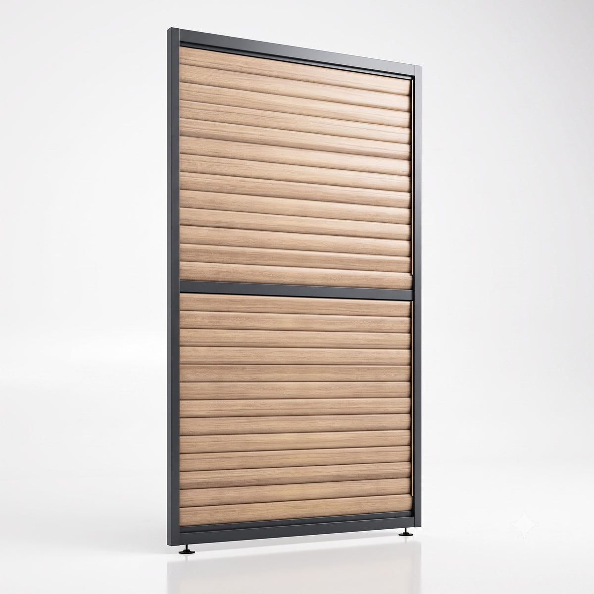 3m Aluminium Louvre Side Wall – 3 Panel Set (Wood Grain Effect) LuxShade™ & SplitZone™ 3x6 Compatible