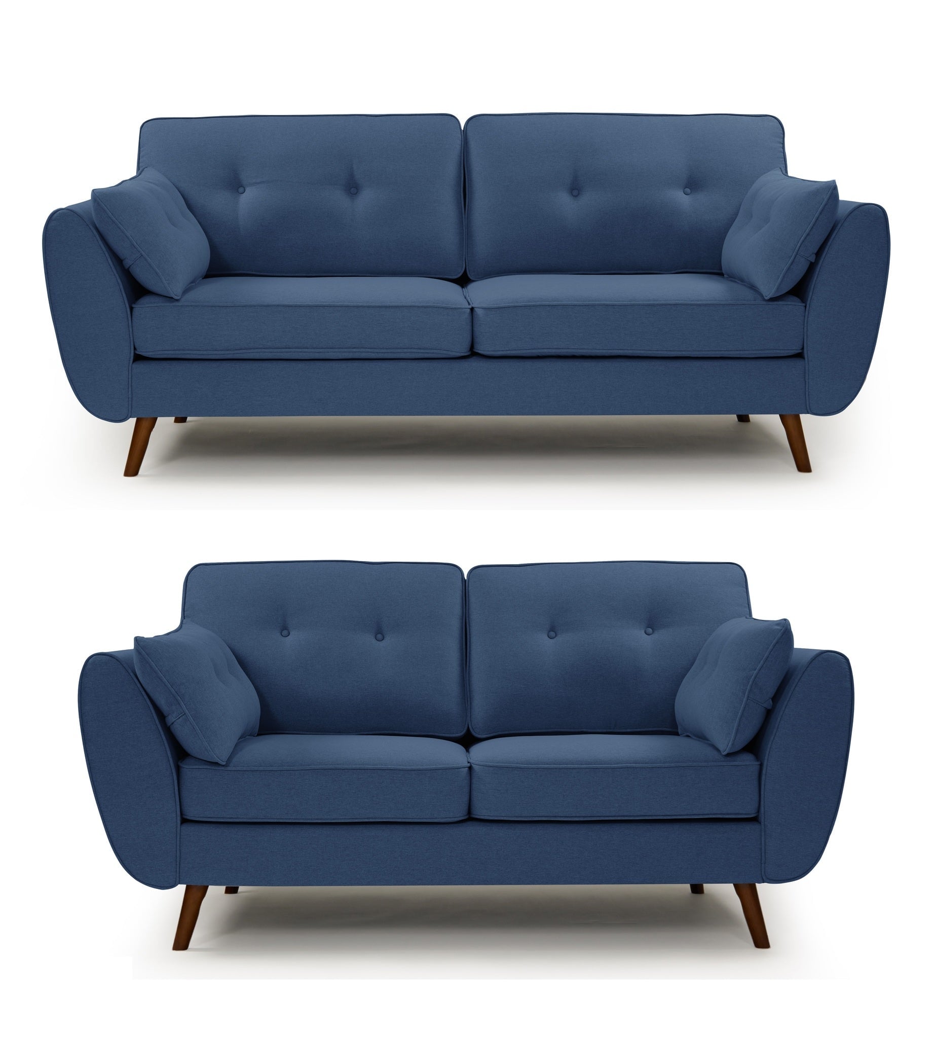 Zara 3 & 2 Seater Sofa Set | Dark Blue Linen Sofas Casa Maria Designs 