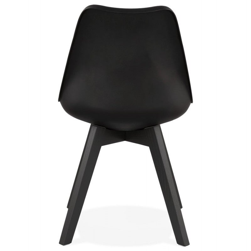 Calvin White Round Ceramic Table (100cms) &amp; 4 Black Chairs Dining Set Casa Maria Designs 