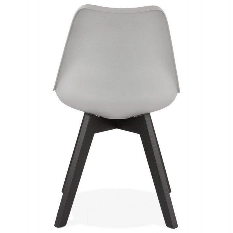 4 x Harris Ergonomic Dining Chairs - Grey Chairs with Black Wooden Legs Casa Maria Designs 