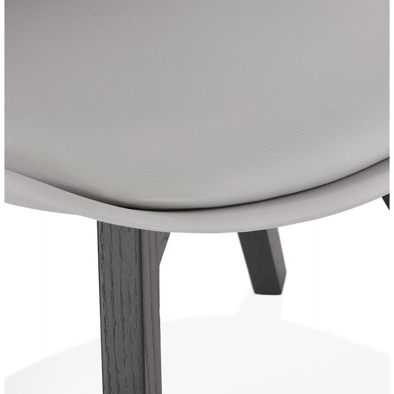 4 x Harris Ergonomic Dining Chairs - Grey Chairs with Black Wooden Legs Casa Maria Designs 