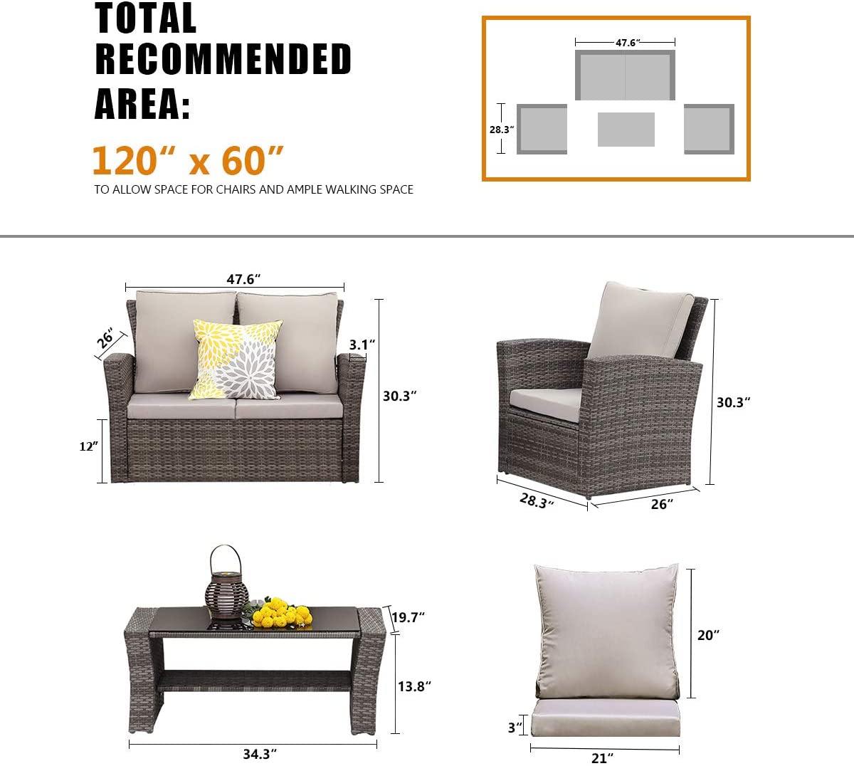 Lazio Rattan Garden Furniture Sofa Set - Mixed Grey Rattan / Dark Cushions Rattan Furniture MaxiFurn 
