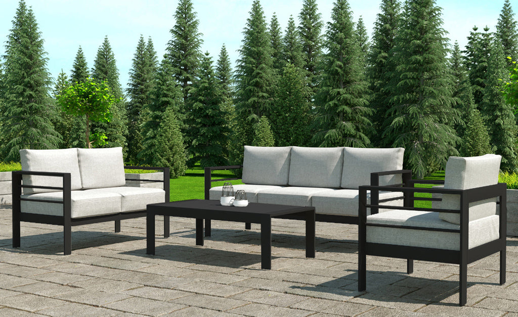 Aluminium Piece Garden Furniture Sofa Set in Black and Grey