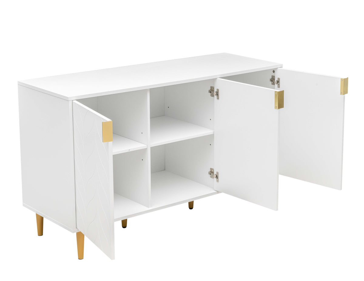 Milly Large 3 Door Sideboard - White &amp; Brass Effect Casa Maria Designs 