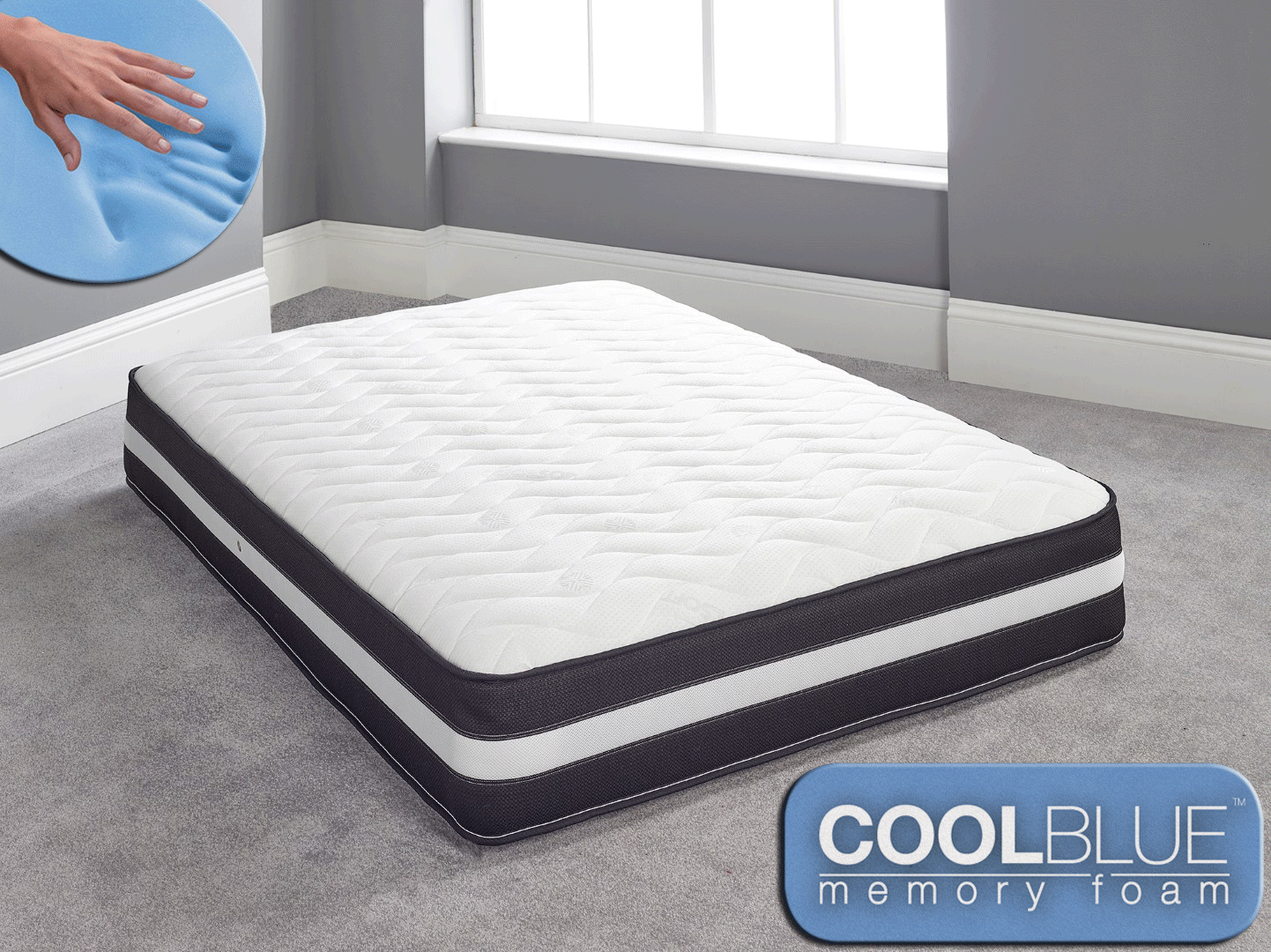 Cool Blue Memory Foam Mattress Single Double or King Casa